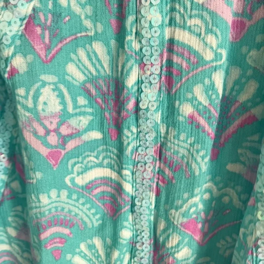 Justice teal sequined tank top 8